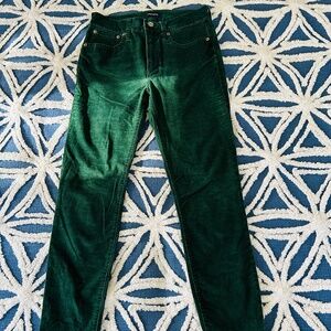 Green velvet jeans